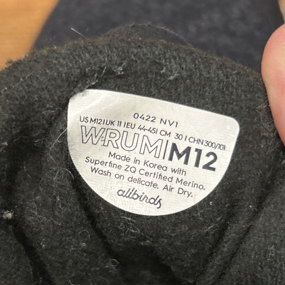 Allbirds Wool Runner Up Mizzle Charcoal Gray High Top Sneaker Shoes WRUM Mens 12 - Picture 7 of 11